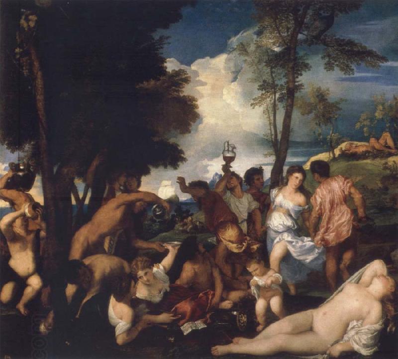 TIZIANO Vecellio Bacchanal or the Andrier China oil painting art